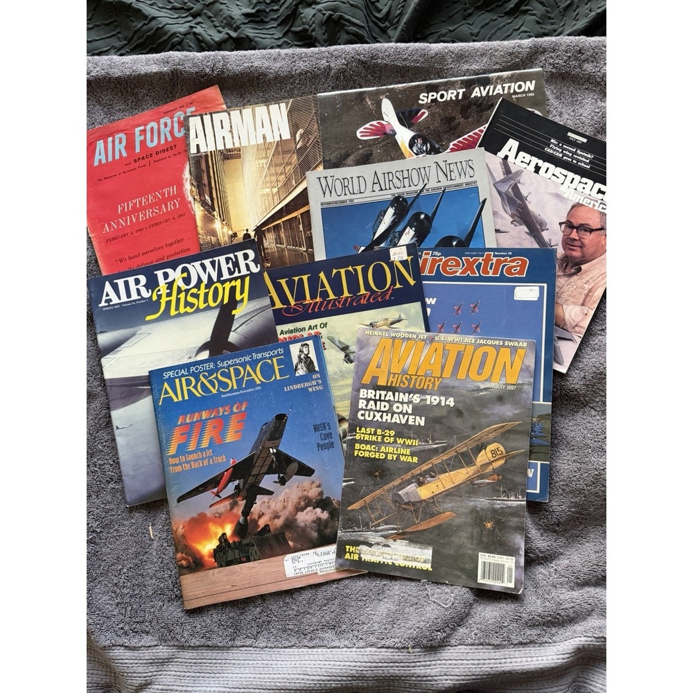 Vintage 1961-1997 Random Airspace, Airman, Airshow, Airextra magazines lot of 10